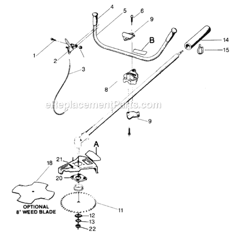 Page C Diagram and Parts List for PRO150  Weed Eater Trimmer